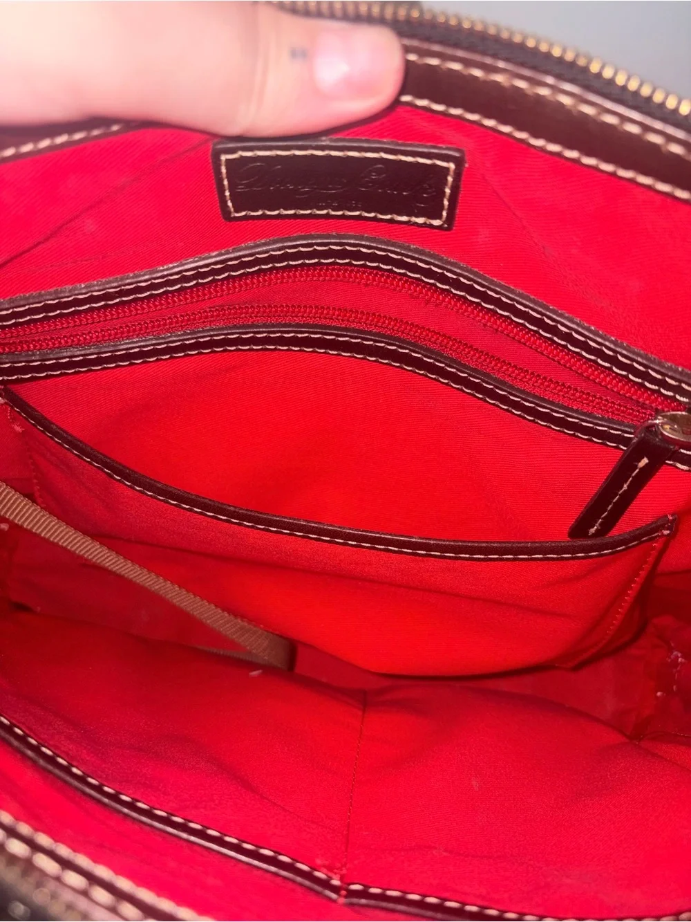 Dooney & Bourke Embossed Lizard Large Domed Satchel Dark Chocolate Leather